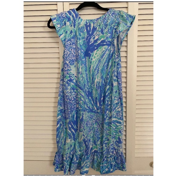 Lilly Pulitzer Dresses & Skirts - Lilly Pulitzer Cap Sleeve Blue/Teal Shift Dress -M